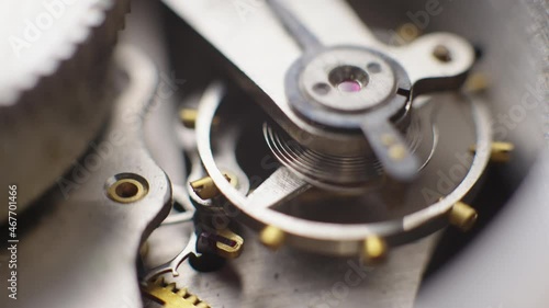 Wallpaper Mural Old vintage clock mechanism working, macro shot with slow motion Torontodigital.ca
