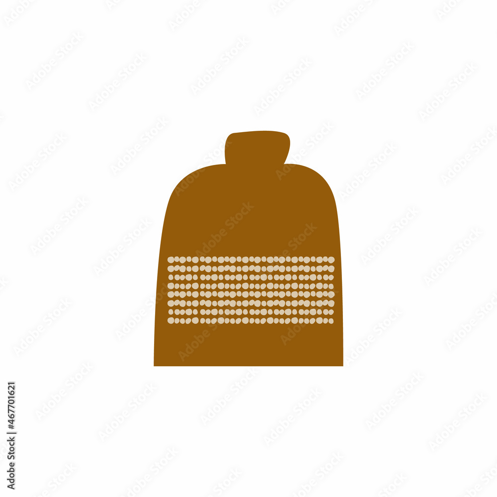 Vector flat ceramic vase, isolated for flowers on a white background. Natural colors simple style. Vector flat ceramic vase, isolated for flowers on a white background. Natural colors simple style.
