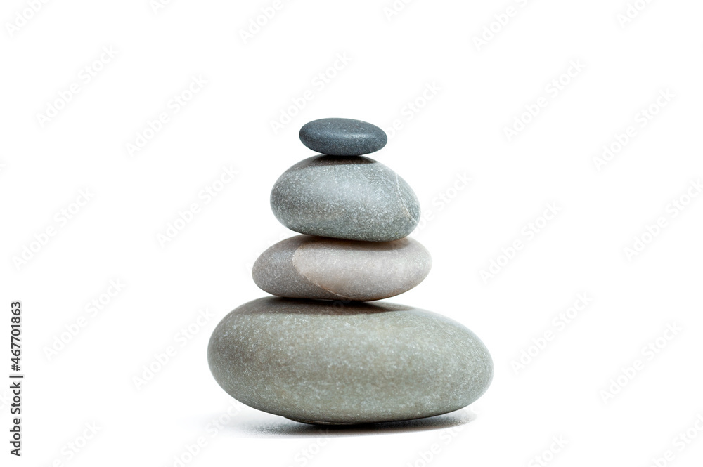 Balanced Zen stones on white background Balanced Zen stones on white background