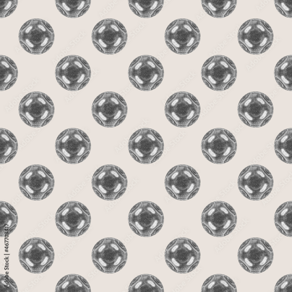 Seamless pattern collage with hand-drawn metallic chrome or glass mirror balls reflected each other Seamless pattern collage with hand-drawn metallic chrome or glass mirror balls reflected each other