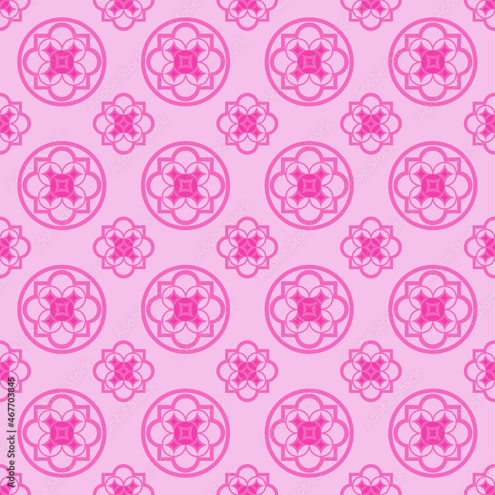 Abstract graphic seamless of pink circle are overlapping and repeating ...