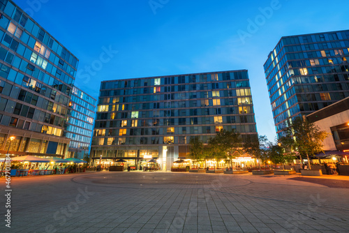 Milton Keynes city centre at dusk. England photo