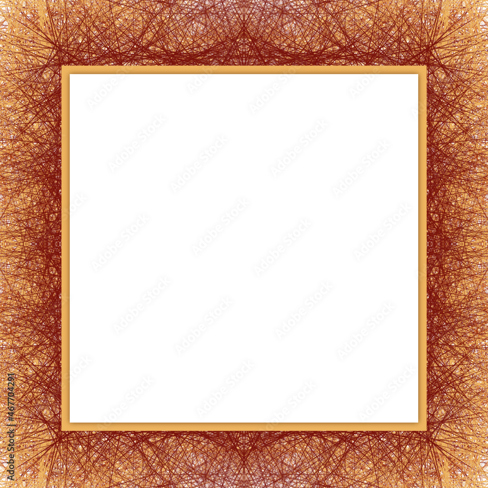Fototapeta premium Blank square template with frame for your project. Digital illustration.