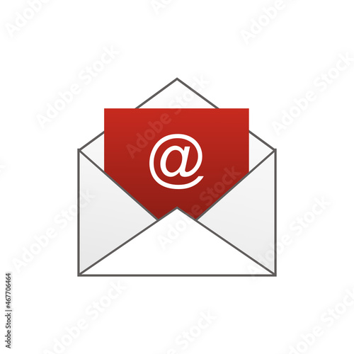 envelope with email symbol e=mail icon for internet website and business cards 