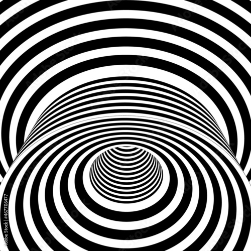 Psychedelic optical illusion. Hypnotic surreal abstract background. Vector illustration.