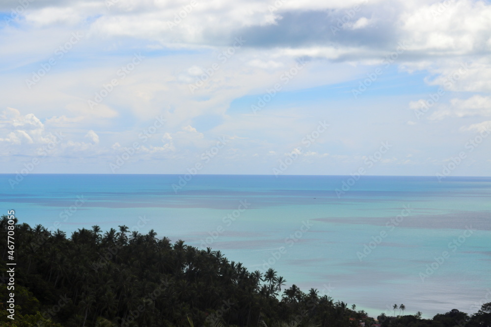 View from overlap stone in Koh Samui in Thailand. Travelling during corona pandemic.