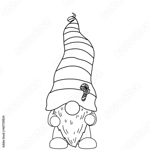Christmas Gnome Outline