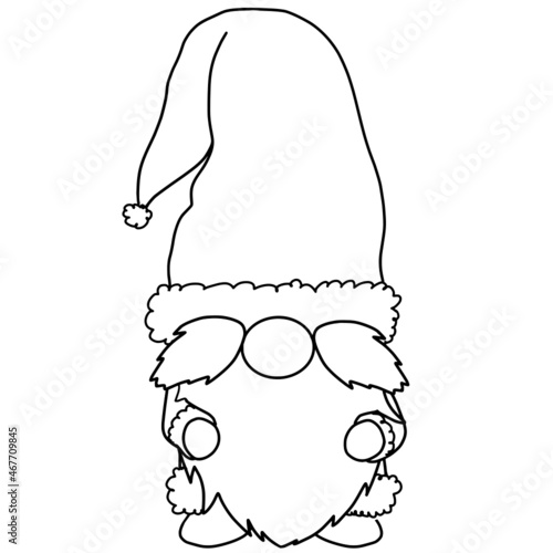 Christmas Gnome outline, Santa Gnome © MizJoyful