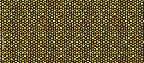 Sparcle wallpaper. Shimmer gold surface, golden halftone pattern. Bright glitter dotted texture, glowing gleam background. Yellow armored texture, vector premium backdrop