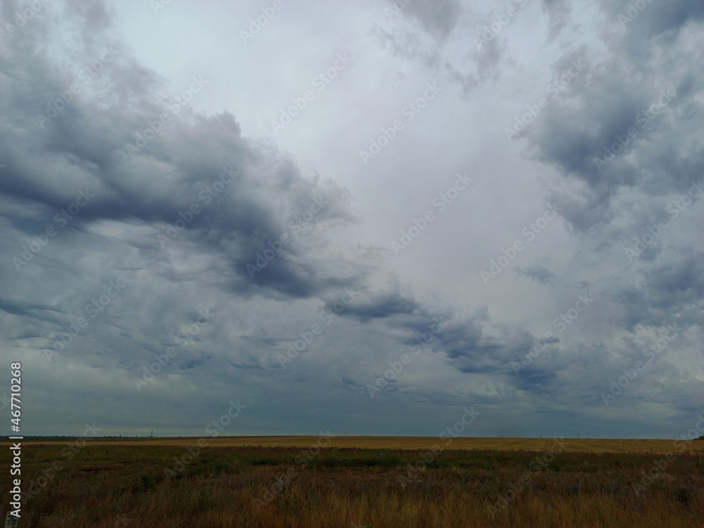 clouds over the field