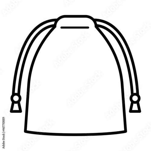 巾着袋、ポーチのアイコン　Drawstring bag vector icon