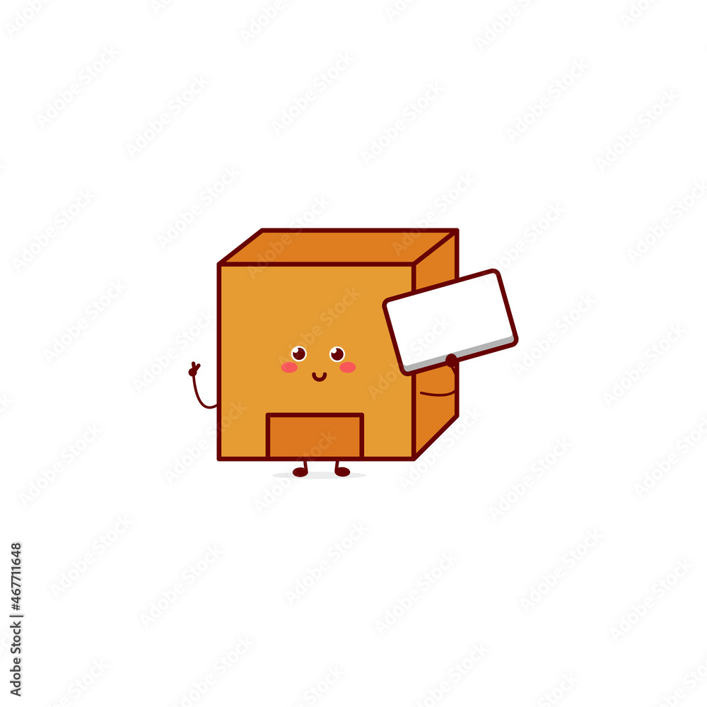 Cute funny box character. Vector hand drawn cartoon mascot character illustration icon. Isolated on white background. Cute funny box character. Vector hand drawn cartoon mascot character illustration icon. Isolated on white background.