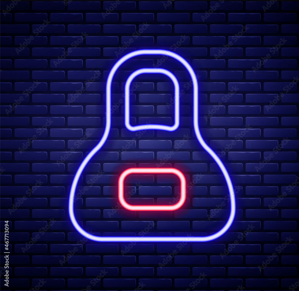 Glowing neon line Weight icon isolated on brick wall background. Kilogram weight block for weight lifting and scale. Mass symbol. Colorful outline concept. Vector Glowing neon line Weight icon isolated on brick wall background. Kilogram weight block for weight lifting and scale. Mass symbol. Colorful outline concept. Vector