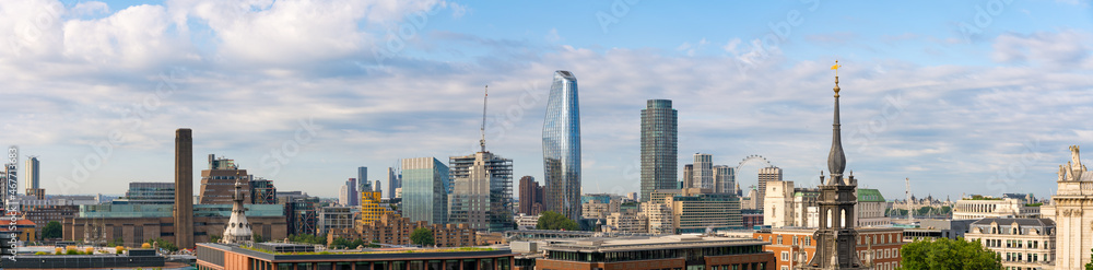 London skyline panorama on sunny day