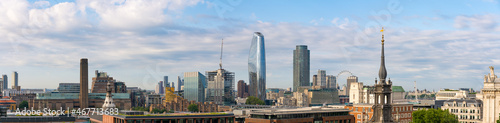 Photography London skyline panorama on sunny day