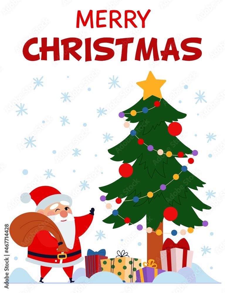 Vector cartoon christmas card templte with text Vector cartoon christmas card templte with text