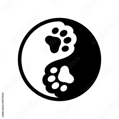 Cat paw yin yang symbol