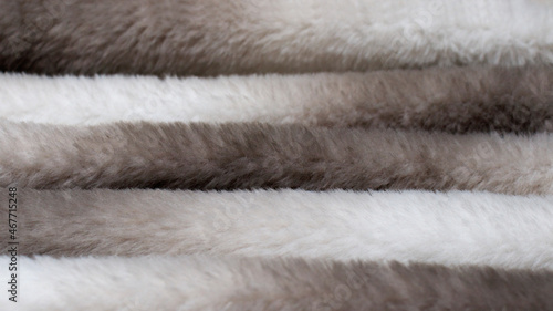 Schilderij op canvas Faux fur texture in the form of waves of gray color