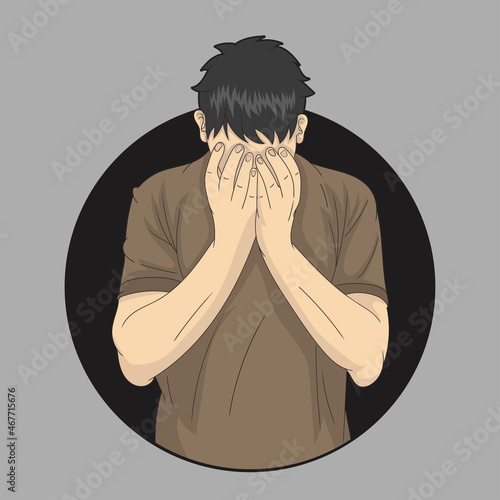 vector illustration of people who are sad and disappointed