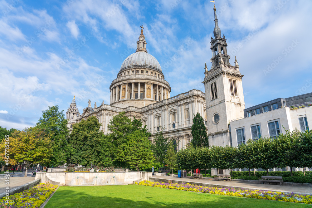 St. Paul's cathedral on sunny day in London. England