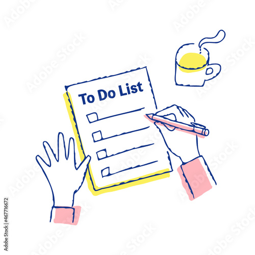 To do listに記入しているシーン
