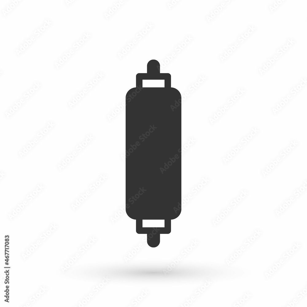 Grey Rolling pin icon isolated on white background. Vector Grey Rolling pin icon isolated on white background. Vector