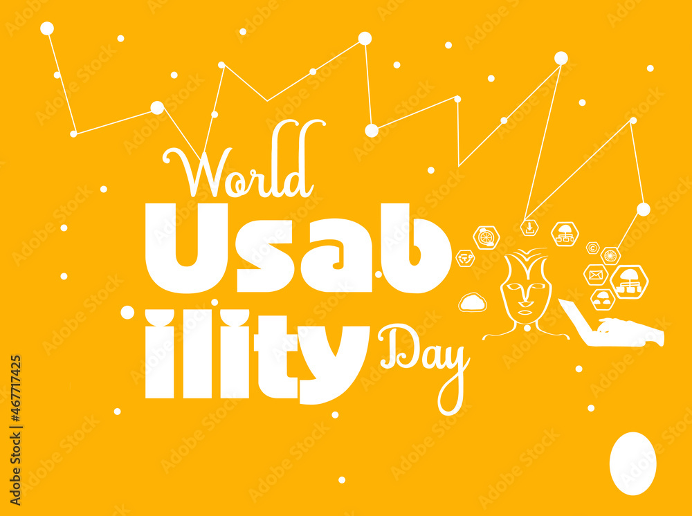 World Usability Day. Usability banner and poster design for social media and print media. Stock