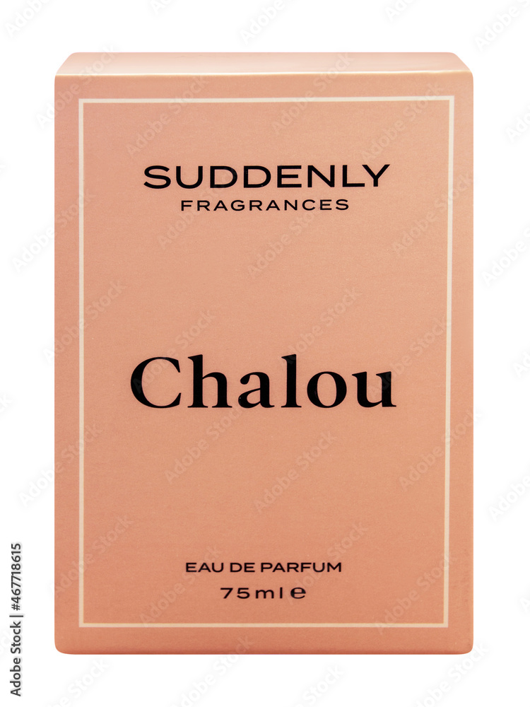 Chalou Suddenly Parfum mit Verpackung isoliert auf weiß Photos | Adobe Stock