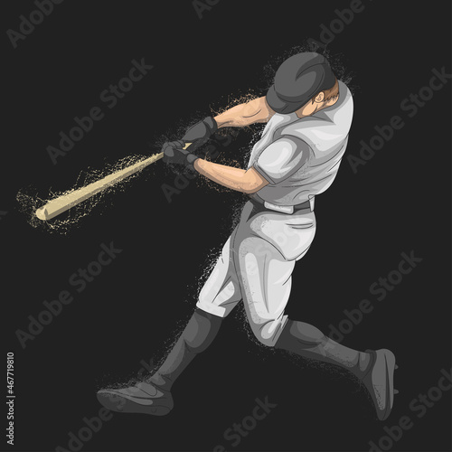 baseball player hits the ball