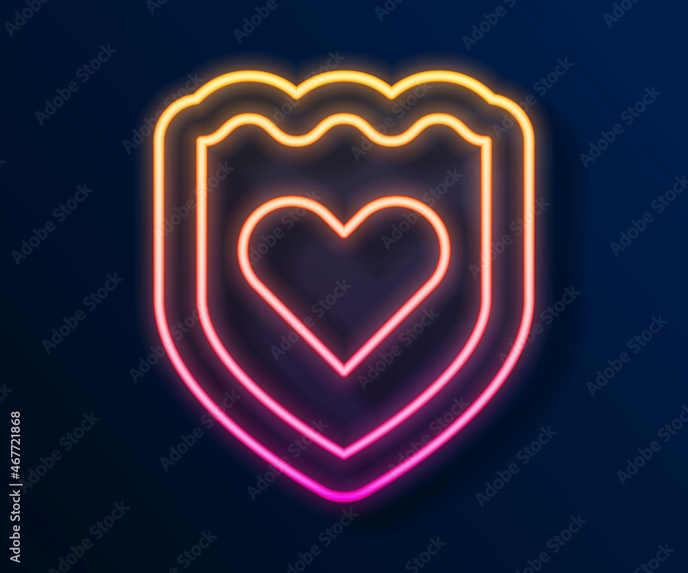 Glowing neon line Immune system icon isolated on black background. Medical shield. Vector Glowing neon line Immune system icon isolated on black background. Medical shield. Vector
