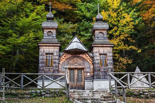 The Russian Chapel in Triglav National Park in Slovenia photo