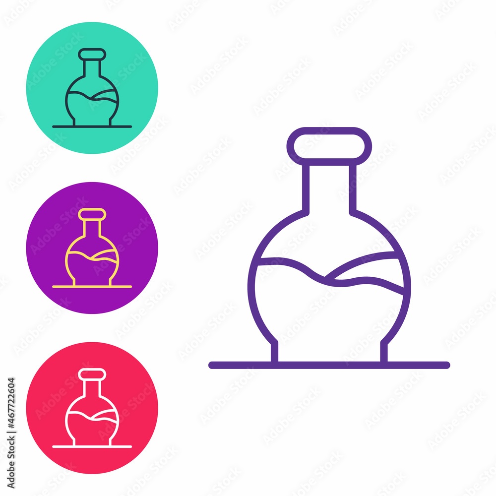 Set line Test tube and flask chemical laboratory test icon isolated on white background. Laboratory glassware sign. Set icons colorful. Vector Set line Test tube and flask chemical laboratory test icon isolated on white background. Laboratory glassware sign. Set icons colorful. Vector