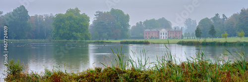 Gloomy grey dawn over Avington Park on the River Itchen, South Downs National Park, Hampshire photo