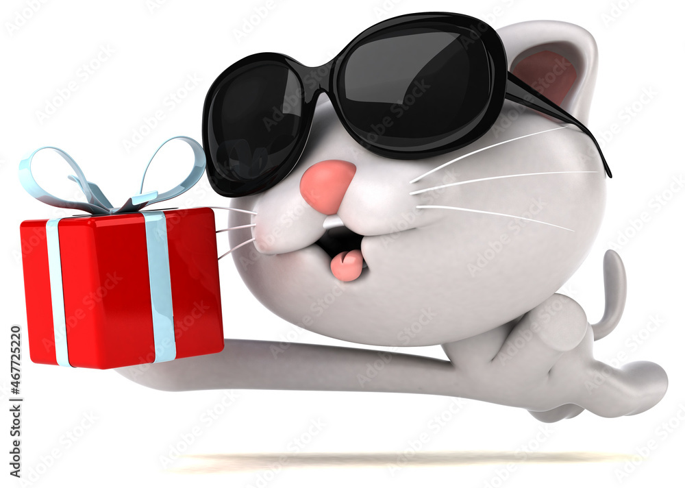 Fun cat - 3D Illustration Fun cat - 3D Illustration