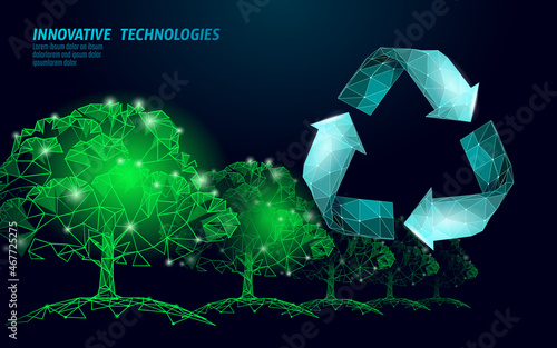 3D recycle plastic symbol. Environment safety urban recycling industry. Organic trash eco management. Triangle arrow modern bio vector illustration