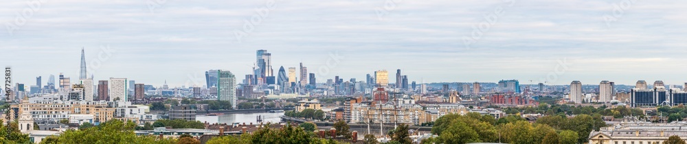 London skyline panorama of modern skyscrapers 
