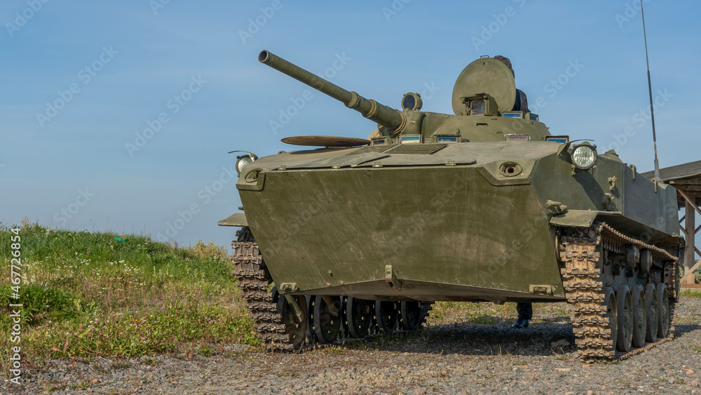 Fototapeta premium Soviet infantry fighting vehicle BMP. amphibious tracked infantry fighting vehicle.