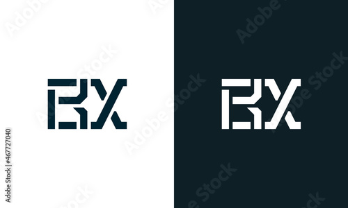 Creative minimal abstract letter BX logo.