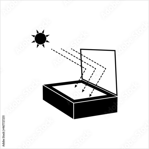 Solar Oven Icon,Solar Powered Cooker, Solar Food Baking Device