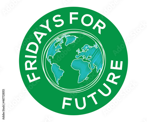  Fridays for future logo, Vector illustration