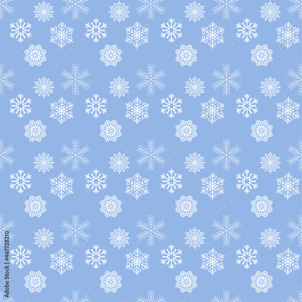 Blue Christmas pattern with snowflakes
