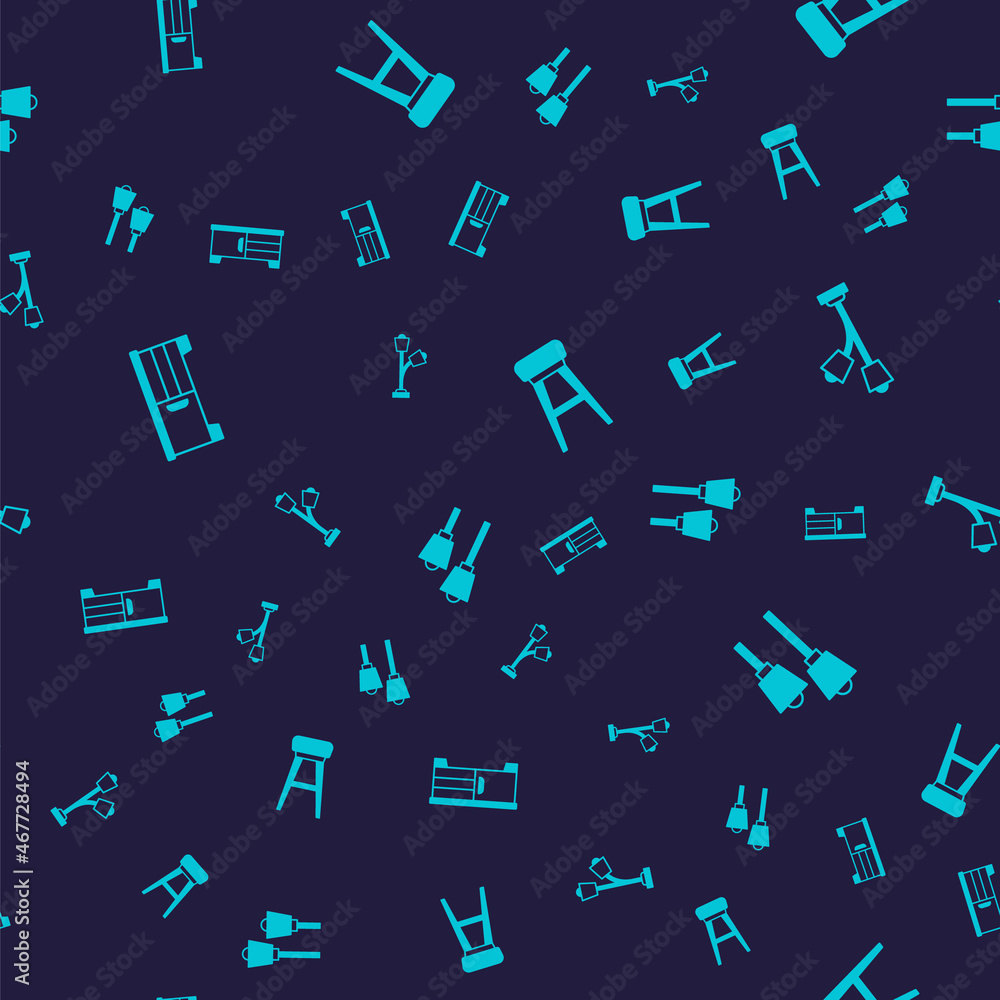 Set TV table stand, Floor lamp, Chair and Lamp hanging on seamless pattern. Vector Set TV table stand, Floor lamp, Chair and Lamp hanging on seamless pattern. Vector