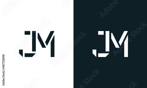 Creative minimal abstract letter JM logo.