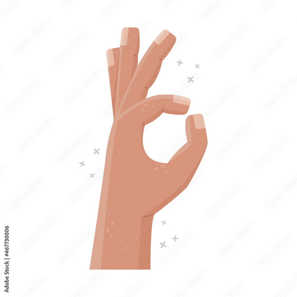 Vector illustration of a hand gesture - OK, approx. Flat style man hand Vector illustration of a hand gesture - OK, approx. Flat style man hand