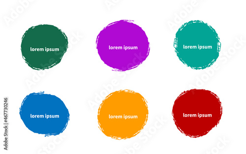 Set of round spots with watercolor texture