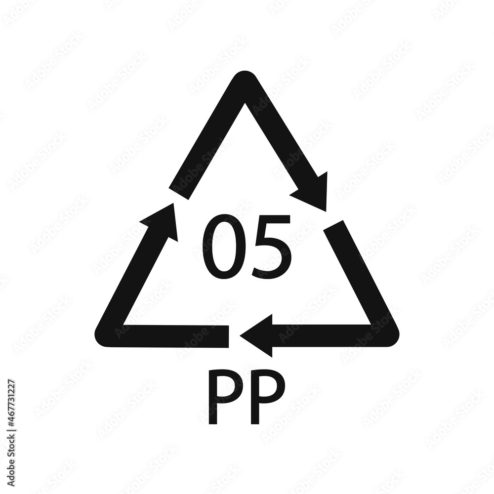 Plastic recycle symbol PP 5 vector icon. Plastic recycle symbol PP 5 vector icon.