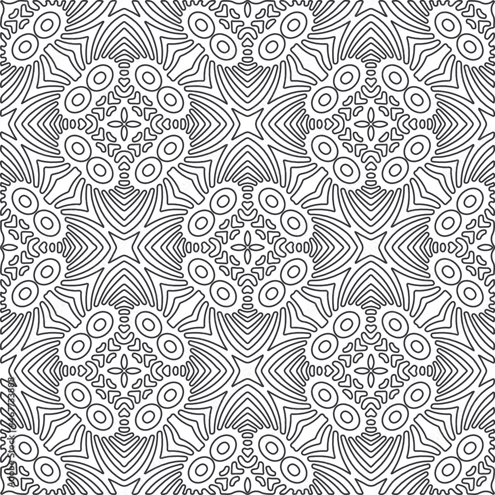 Vector pattern with symmetrical elements . Repeating geometric tiles from striped elements.large black pattern . Vector pattern with symmetrical elements . Repeating geometric tiles from striped elements.large black pattern .