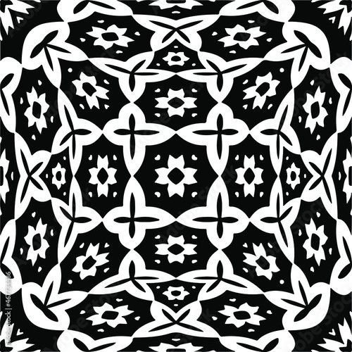 Vector seamless pattern. Modern stylish texture. Composition from regularly repeating geometrical elements. Vector illustrations. Black and white pattern.