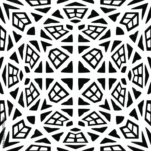 Vector seamless pattern. Modern stylish texture. Composition from regularly repeating geometrical elements. Vector illustrations. Black and white pattern.