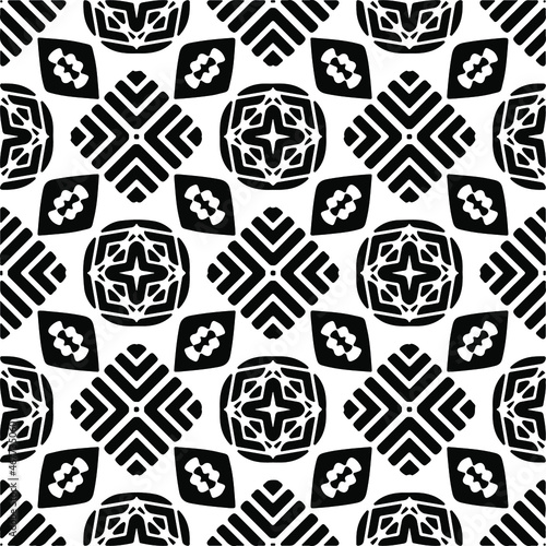 Vector seamless pattern. Modern stylish texture. Composition from regularly repeating geometrical elements. Vector illustrations. Black and white pattern.